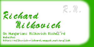 richard milkovich business card